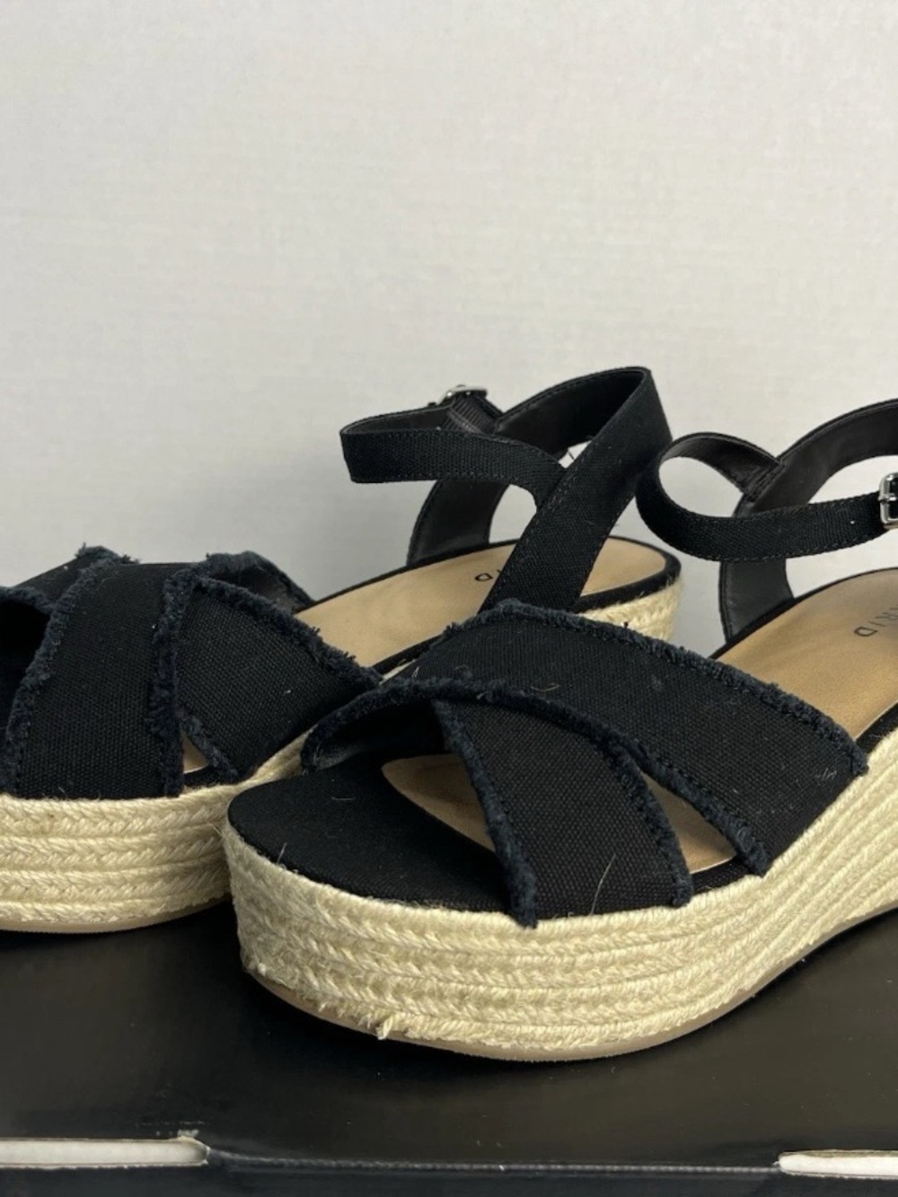 Women's Black‎ Espadrille Platform Sandals